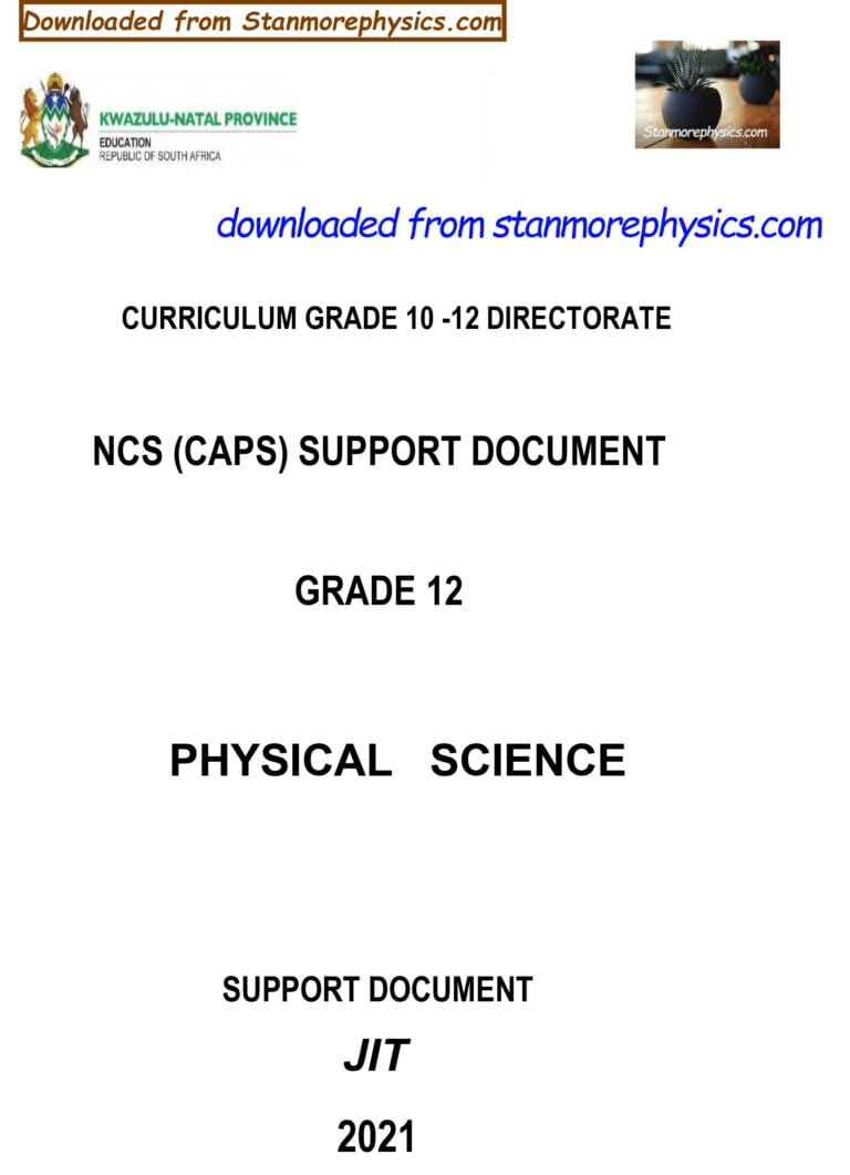Study Notes Physical Science Grade 12 STANMORE SECONDARY Study notes physical science grade 12 stanmore secondary
