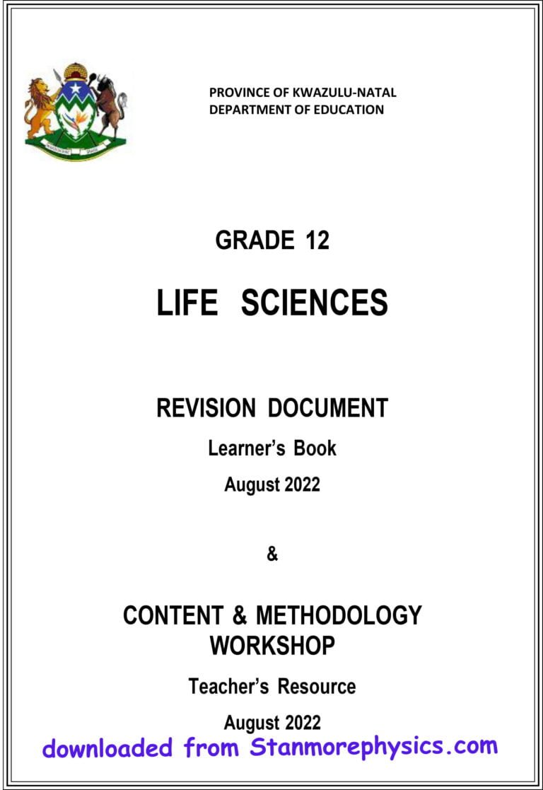 Life Sciences Grade 12 Stanmore Secondary