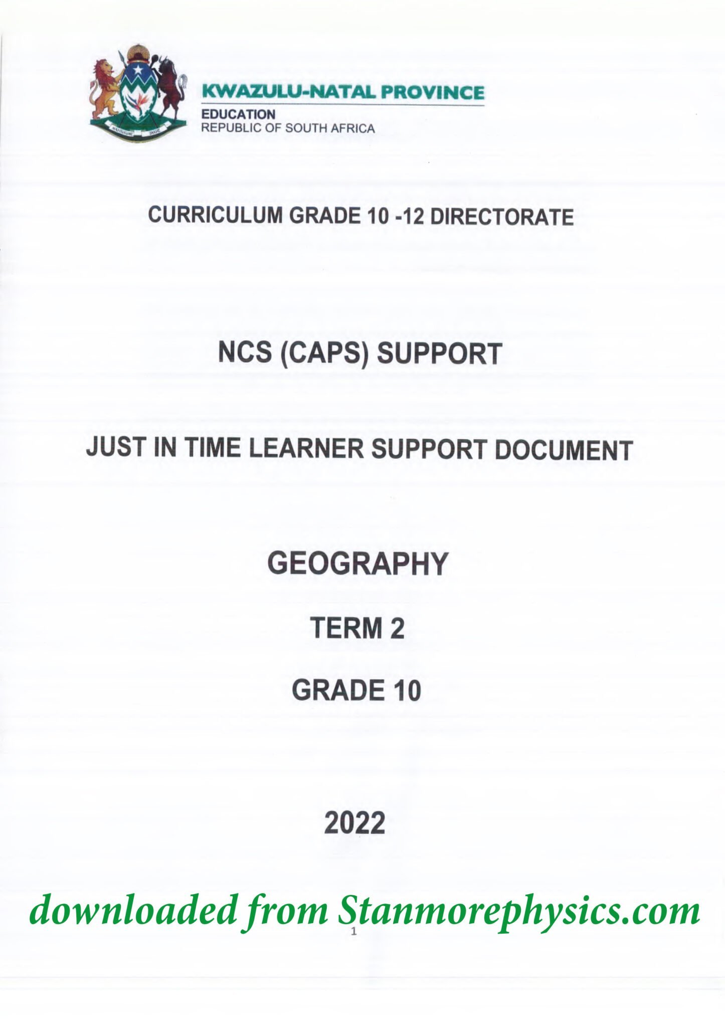 Grade 10 Term 1 Geography Notes