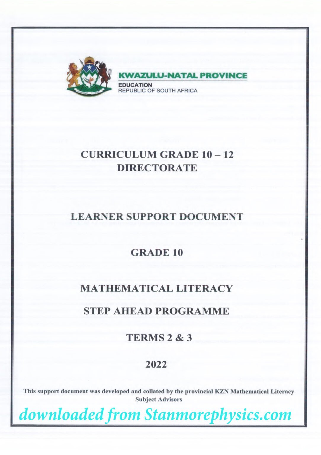 maths literacy grade 10 assignment 2022 memo