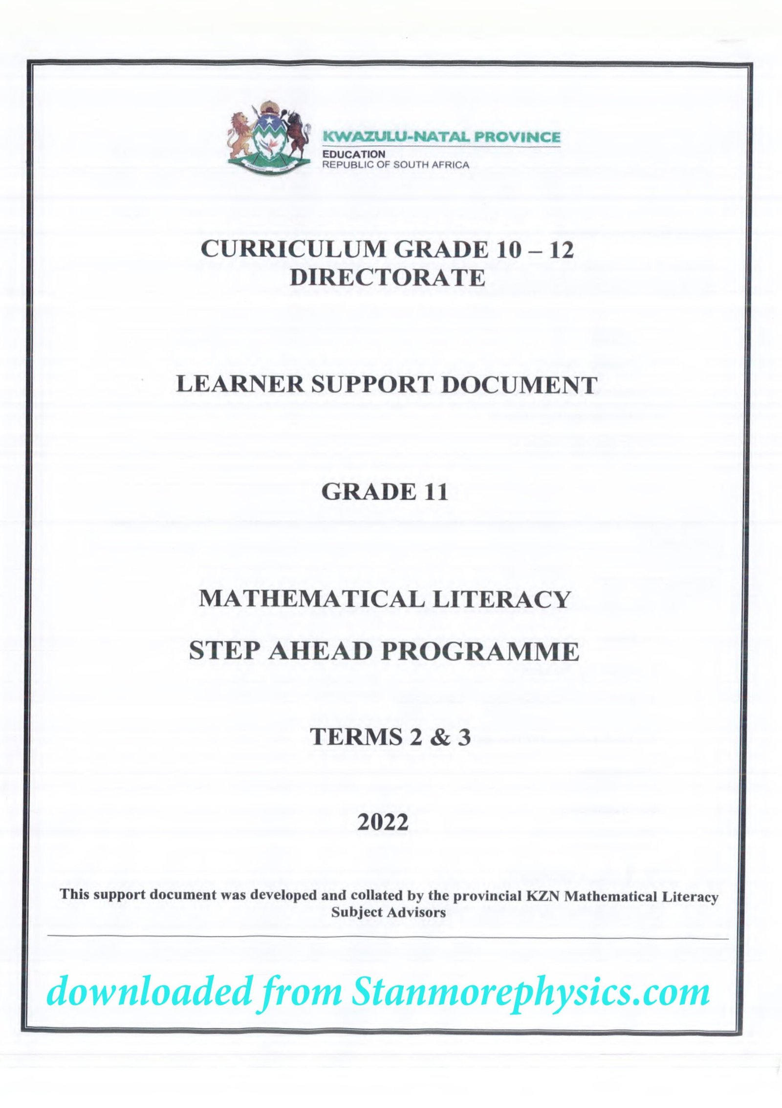 mathematics literacy grade 11 assignment 2022 term 2