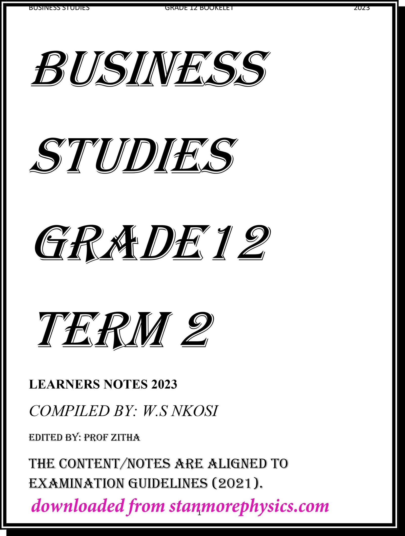 business studies grade 12 essays term 1