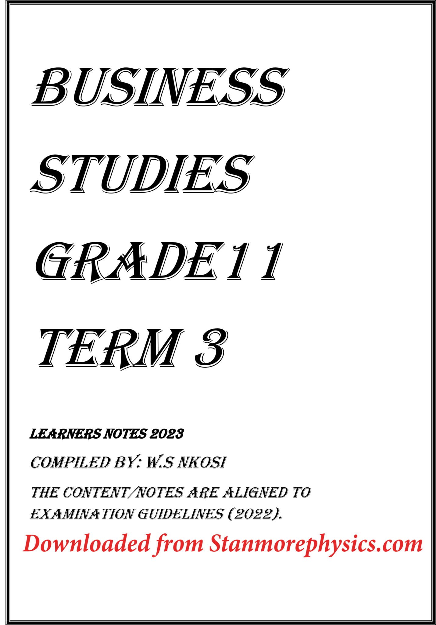 case study business studies grade 11